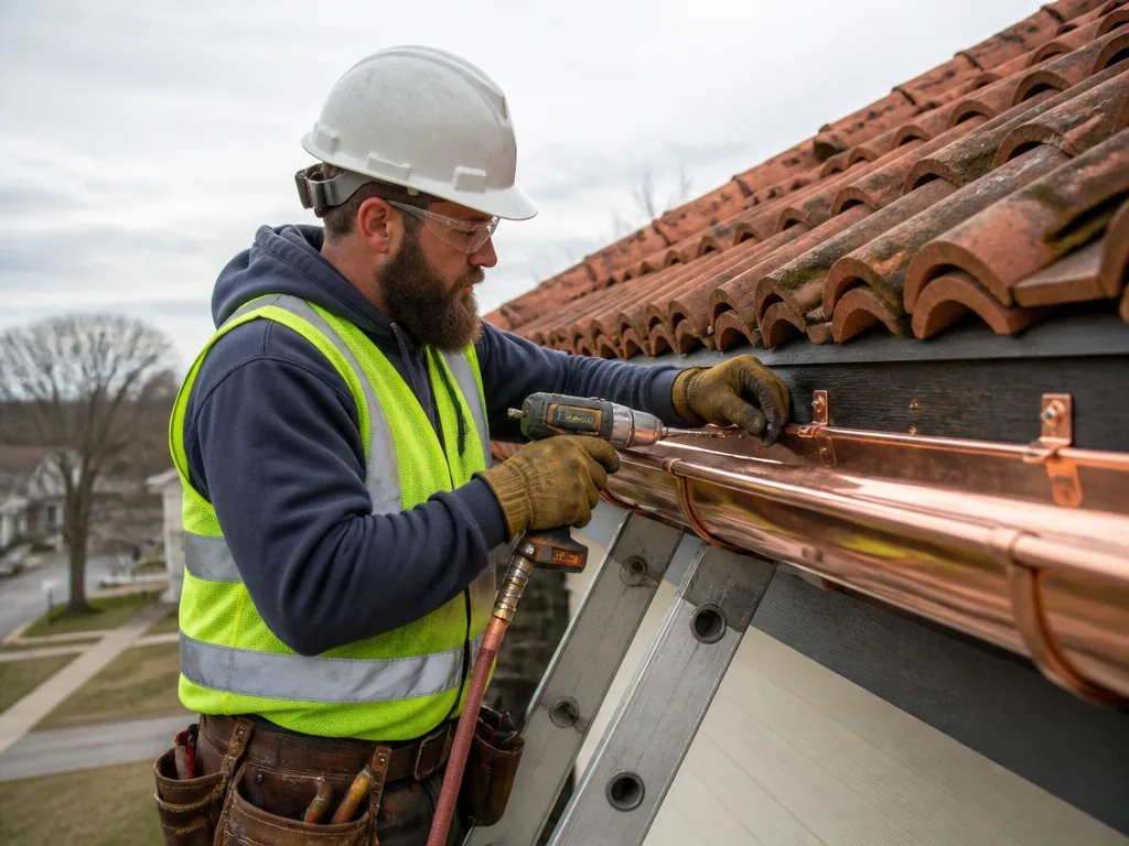 Copper Gutter Installation